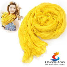 Женская девушка Candy Цвет длинный мягкий шелковый шифон шарф Wrap Shawl Pashmina Scarves